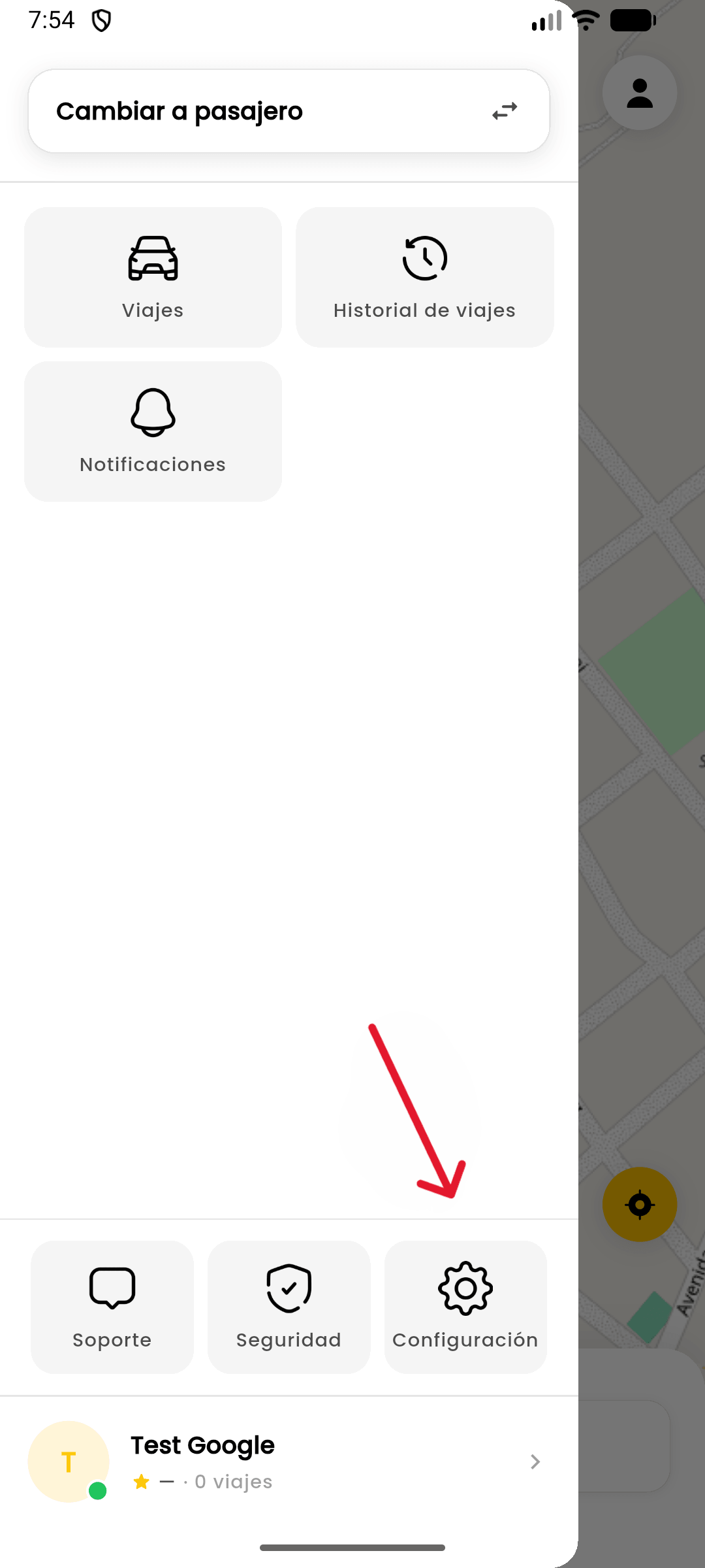 Paso 1: tocar Configuración en el menú