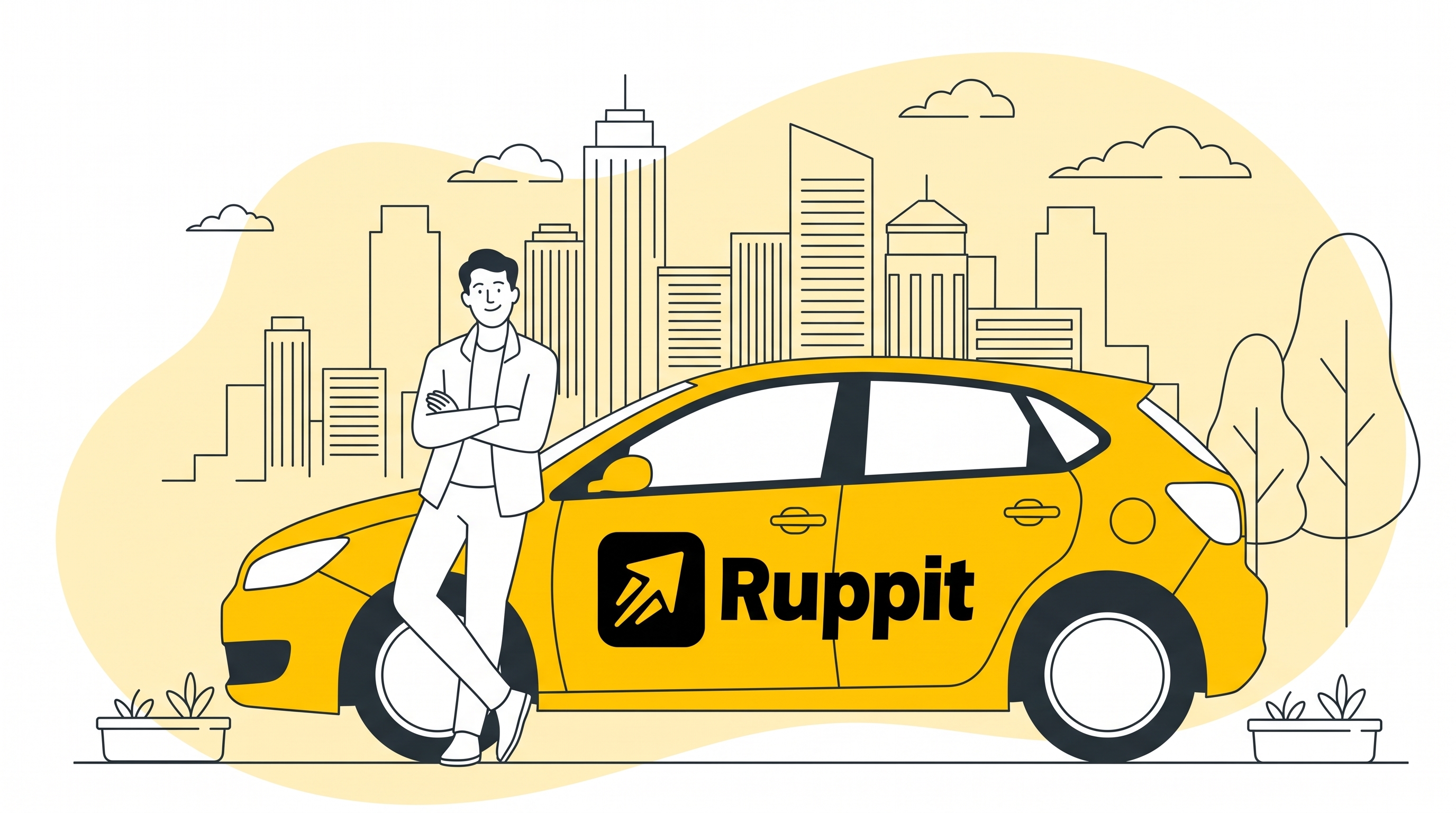 Taxi de Ruppit recogiendo pasajeros en la provincia